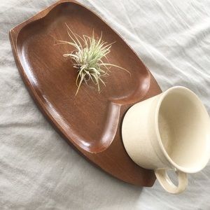 Mid-century modern Wooden drink and snack tray